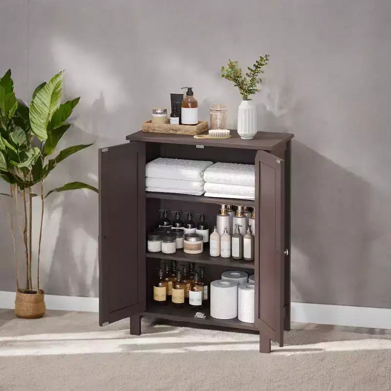 Mobiletto da bagno autoportante grigio ardesia - 30 x 60 x 80 cm, con 2 ripiani regolabili per un ampio spazio contenitivo in bagno