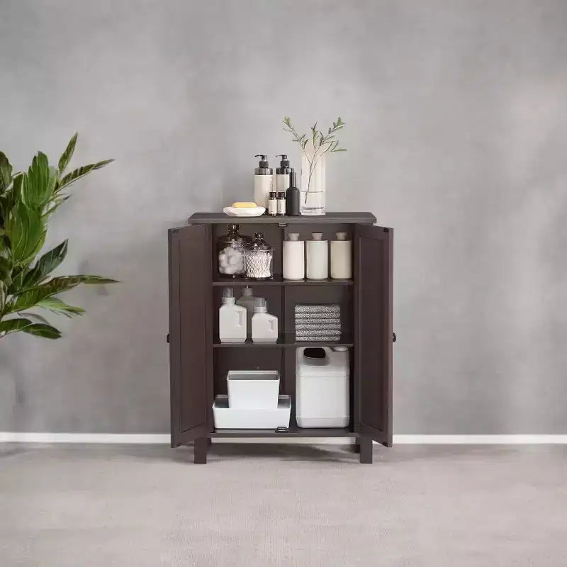 Mobiletto da bagno autoportante grigio ardesia - 30 x 60 x 80 cm, con 2 ripiani regolabili per un ampio spazio contenitivo in bagno