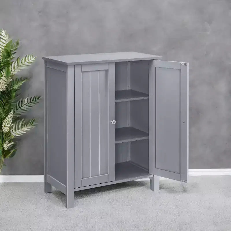Mobiletto da bagno autoportante grigio ardesia - 30 x 60 x 80 cm, con 2 ripiani regolabili per un ampio spazio contenitivo in bagno