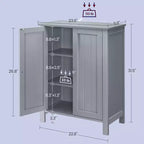 Mobiletto da bagno autoportante grigio ardesia - 30 x 60 x 80 cm, con 2 ripiani regolabili per un ampio spazio contenitivo in bagno