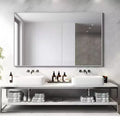 Silver Thin-Frame Aluminum Mirror 130x80x2cm