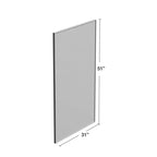 Specchio in alluminio con cornice sottile, colore argento 130x80x2cm