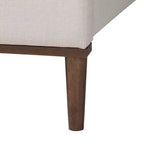 Set camera da letto Queen Baxton Studio Nikolai di 5 pezzi in tessuto beige trapuntato a canali e legno marrone Wenge stile Mid-Century