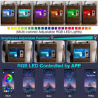 Comodino moderno Hommpa con ripiano aperto, luce LED, stazione di ricarica e 2 cassetti