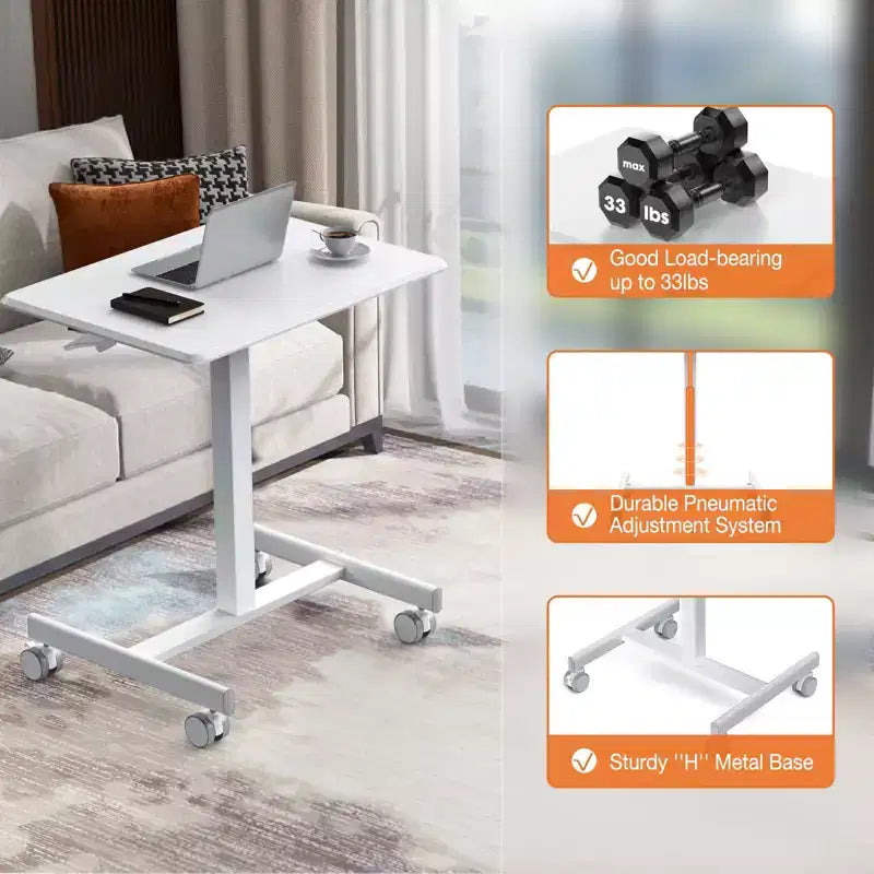 Carrello Regolabile per Laptop per Casa, Ufficio, Aula, Tavolo da Letto