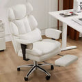 Ergonomic Reclining Desk Chair: PU Leather, Height Adjustable