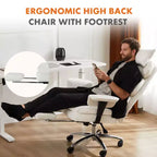 Sedia da scrivania reclinabile ergonomica: pelle PU, regolabile in altezza