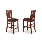 HomeStock Jabu5 Set Tavolo Rotondo da Pranzo Ad Altezza Contatore, Mogano