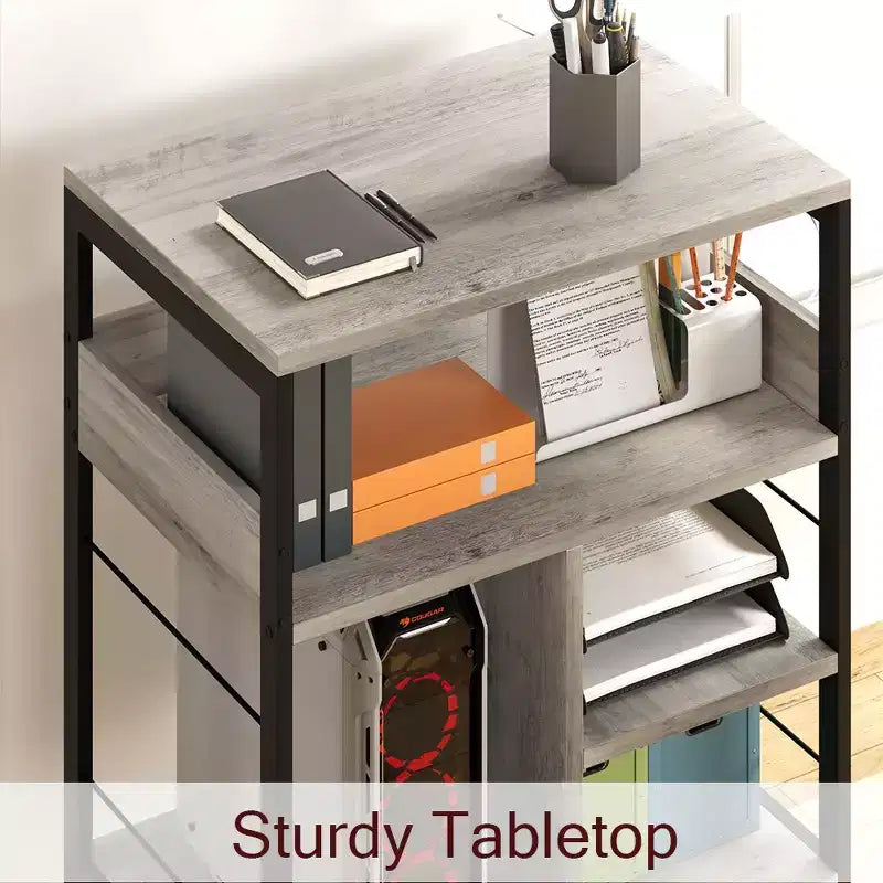 Supporto grande per stampante, tavolo per stampante mobile con ripiano portaoggetti, carrello porta stampante a 4 livelli con ruote per ufficio domestico