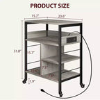 Supporto grande per stampante, tavolo per stampante mobile con ripiano portaoggetti, carrello porta stampante a 4 livelli con ruote per ufficio domestico