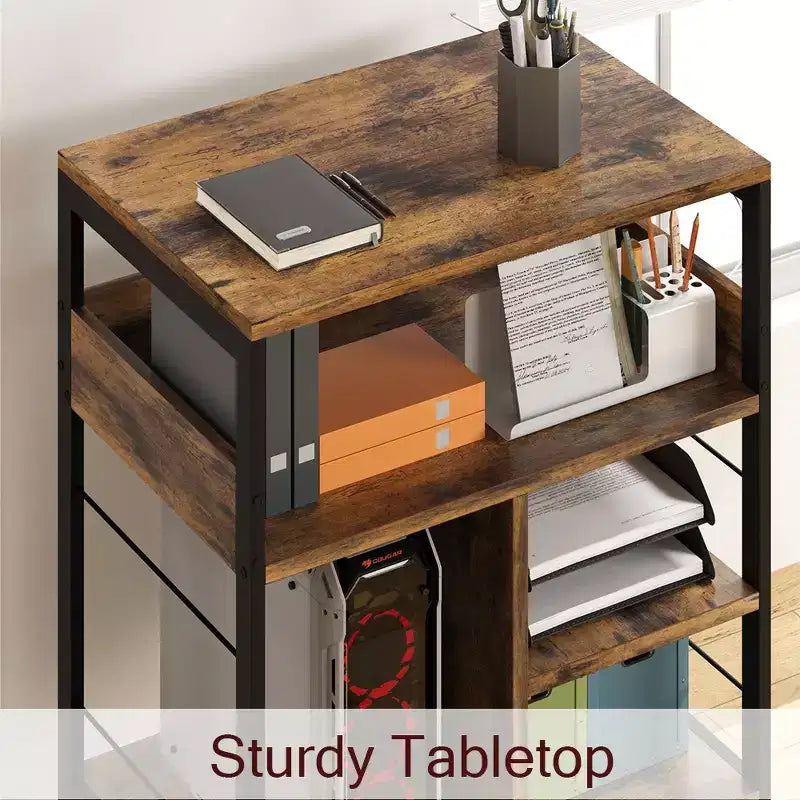 Supporto grande per stampante, tavolo per stampante mobile con ripiano portaoggetti, carrello porta stampante a 4 livelli con ruote per ufficio domestico