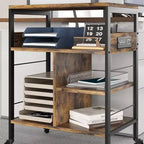 Supporto grande per stampante, tavolo per stampante mobile con ripiano portaoggetti, carrello porta stampante a 4 livelli con ruote per ufficio domestico