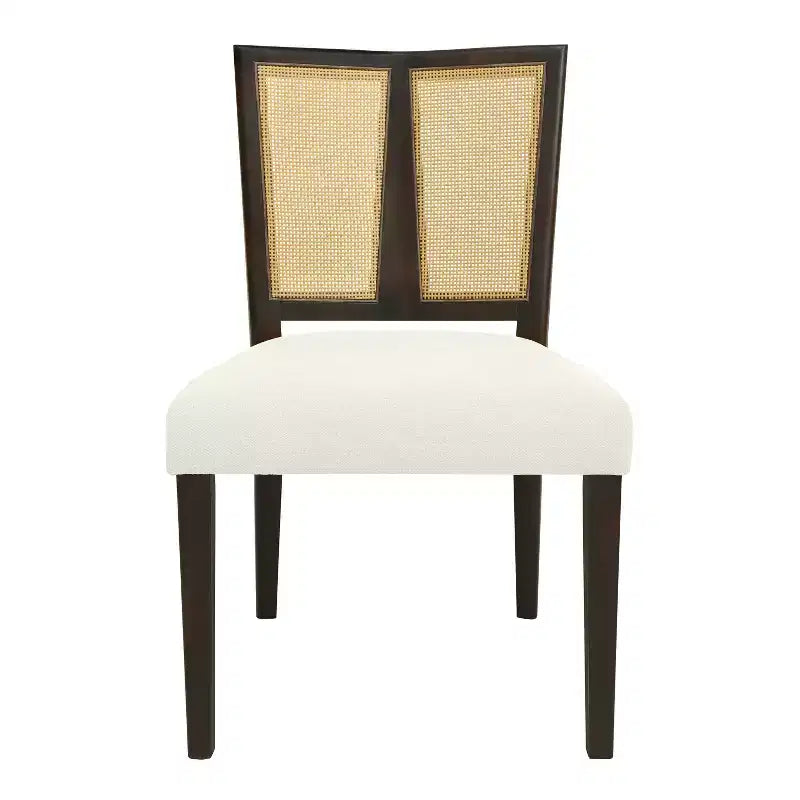 Christopher Knight Home Hassan sedie da pranzo imbottite in legno di gomma con cinghie in rattan (set da 2)