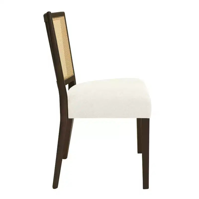 Christopher Knight Home Hassan sedie da pranzo imbottite in legno di gomma con cinghie in rattan (set da 2)