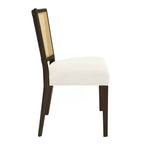 Christopher Knight Home Hassan sedie da pranzo imbottite in legno di gomma con cinghie in rattan (set da 2)