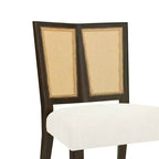 Christopher Knight Home Hassan sedie da pranzo imbottite in legno di gomma con cinghie in rattan (set da 2)