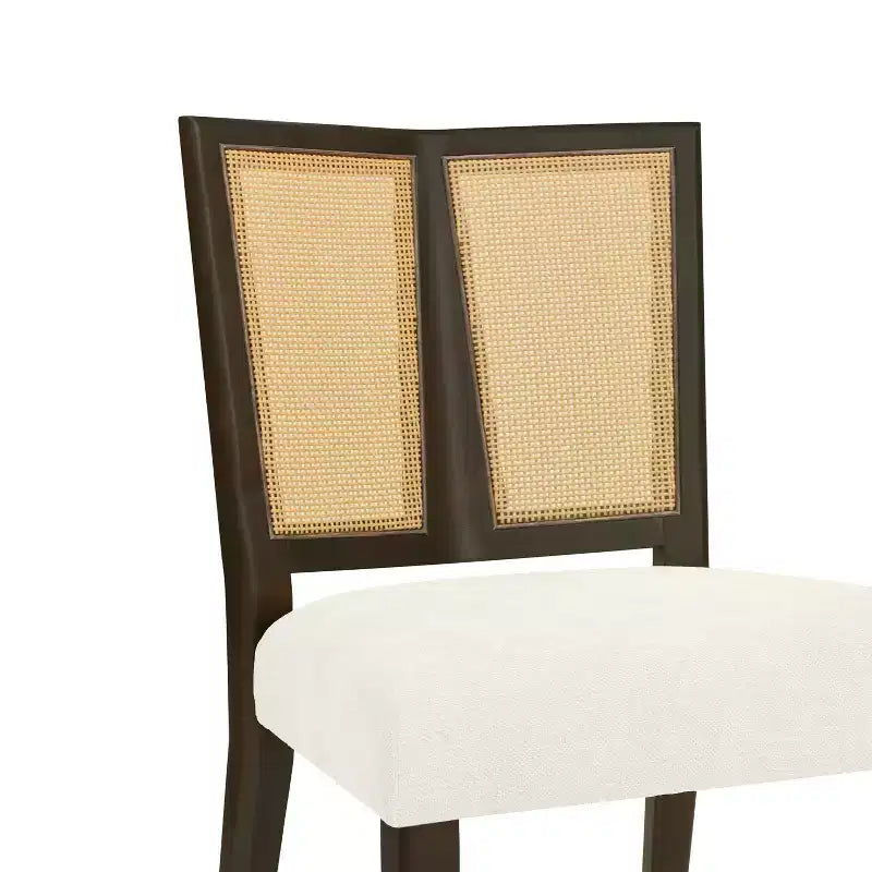Christopher Knight Home Hassan sedie da pranzo imbottite in legno di gomma con cinghie in rattan (set da 2)