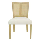 Christopher Knight Home Hassan sedie da pranzo imbottite in legno di gomma con cinghie in rattan (set da 2)
