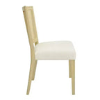 Christopher Knight Home Hassan sedie da pranzo imbottite in legno di gomma con cinghie in rattan (set da 2)