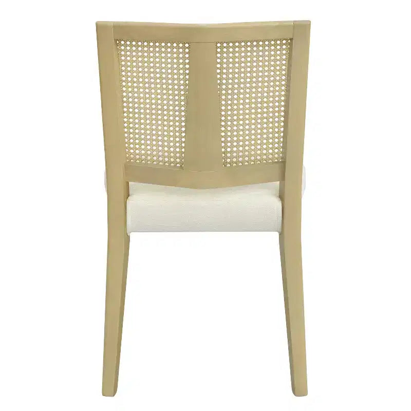 Christopher Knight Home Hassan sedie da pranzo imbottite in legno di gomma con cinghie in rattan (set da 2)