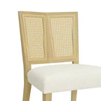Christopher Knight Home Hassan sedie da pranzo imbottite in legno di gomma con cinghie in rattan (set da 2)