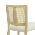 Christopher Knight Home Hassan sedie da pranzo imbottite in legno di gomma con cinghie in rattan (set da 2)