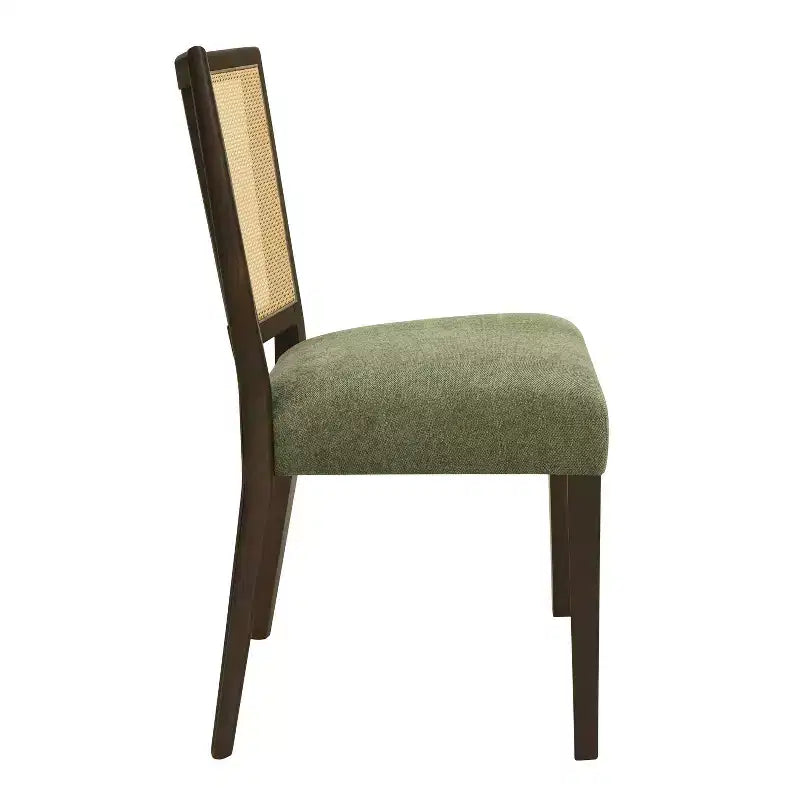 Christopher Knight Home Hassan sedie da pranzo imbottite in legno di gomma con cinghie in rattan (set da 2)