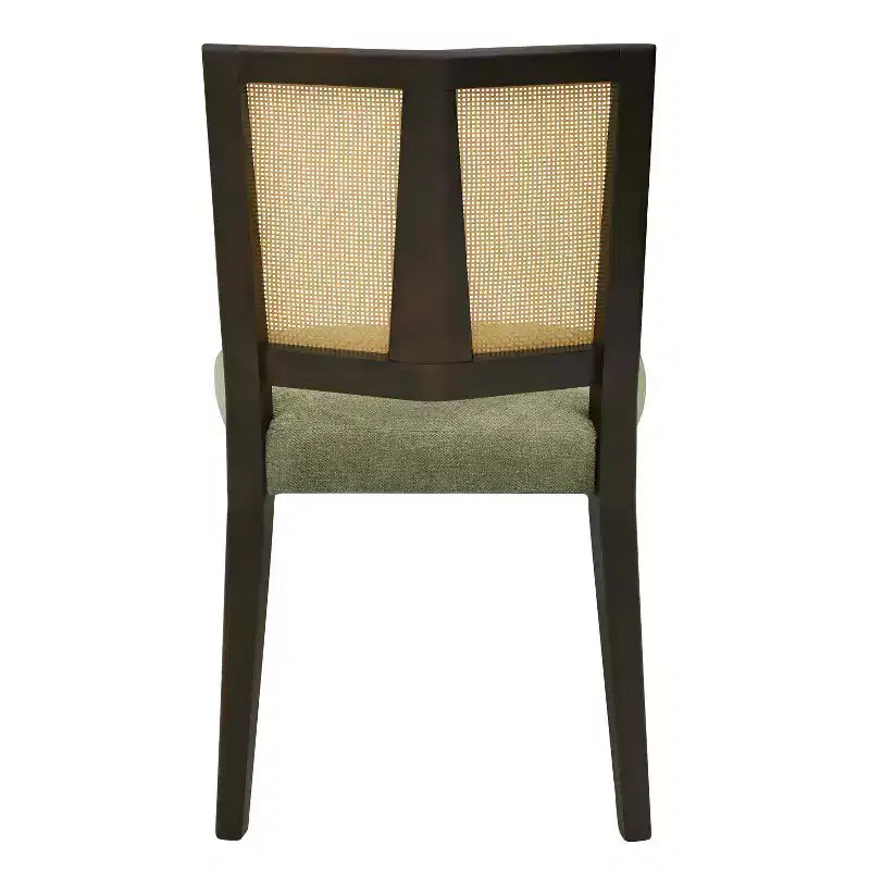 Christopher Knight Home Hassan sedie da pranzo imbottite in legno di gomma con cinghie in rattan (set da 2)