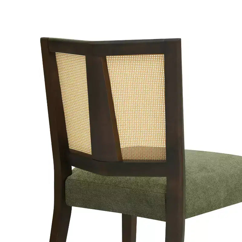 Christopher Knight Home Hassan sedie da pranzo imbottite in legno di gomma con cinghie in rattan (set da 2)