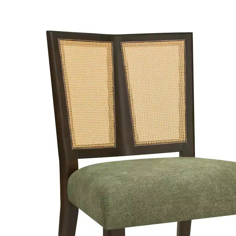 Christopher Knight Home Hassan sedie da pranzo imbottite in legno di gomma con cinghie in rattan (set da 2)