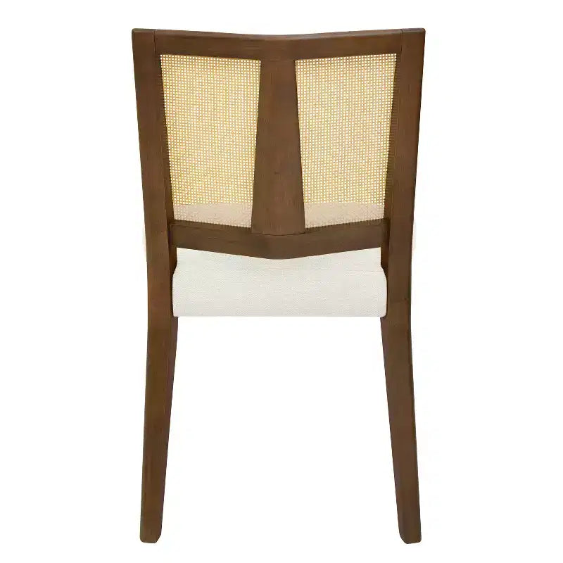 Christopher Knight Home Hassan sedie da pranzo imbottite in legno di gomma con cinghie in rattan (set da 2)