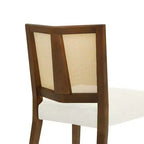 Christopher Knight Home Hassan sedie da pranzo imbottite in legno di gomma con cinghie in rattan (set da 2)