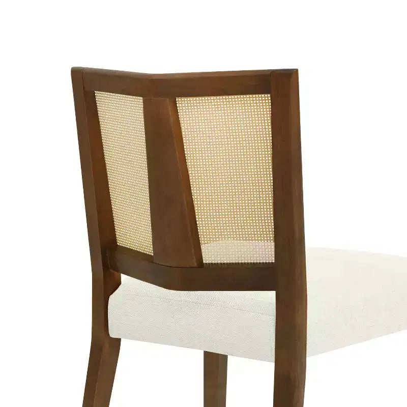 Christopher Knight Home Hassan sedie da pranzo imbottite in legno di gomma con cinghie in rattan (set da 2)