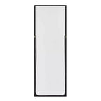 Specchio a figura intera rettangolare nero con bordo sottile in lega di alluminio, 64,2 x 21,3 x 0,6 (con staffa)