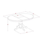 HomeStock Tavolo ovale con prolunga "a farfalla" da 45 cm