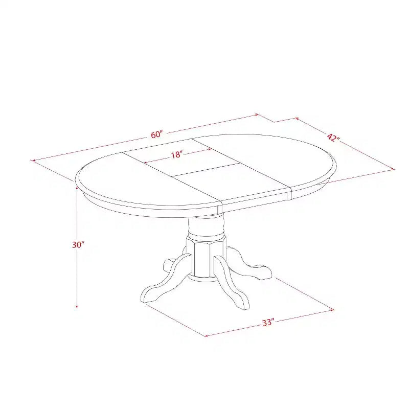 HomeStock Tavolo ovale con prolunga "a farfalla" da 45 cm