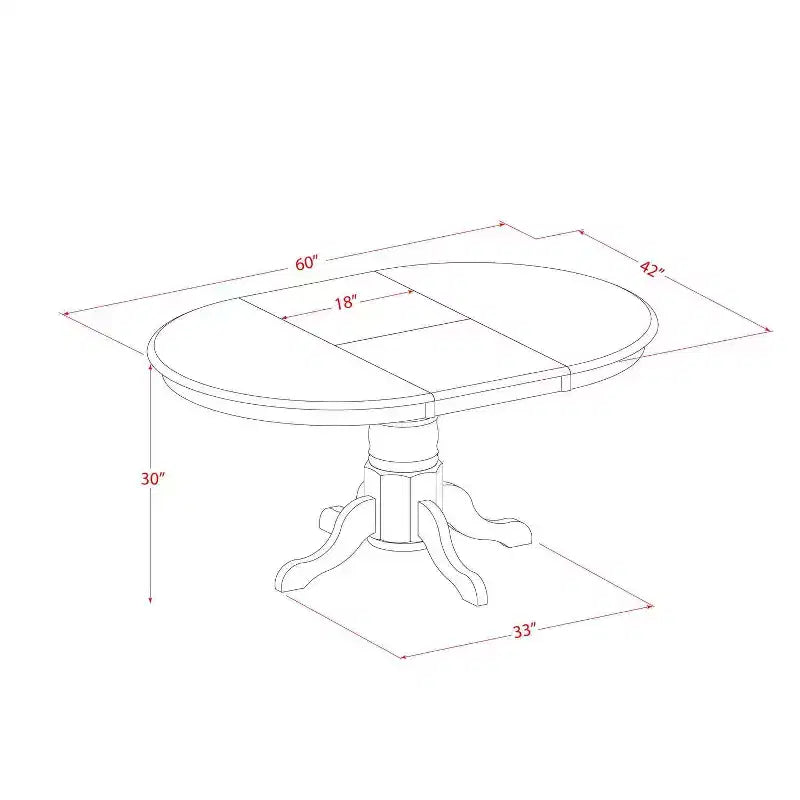 HomeStock Tavolo ovale con prolunga "a farfalla" da 45 cm