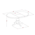 HomeStock Tavolo ovale con prolunga "a farfalla" da 45 cm