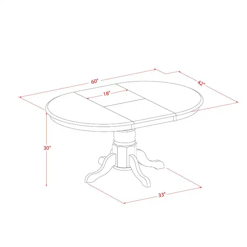 HomeStock Tavolo ovale con prolunga "a farfalla" da 45 cm