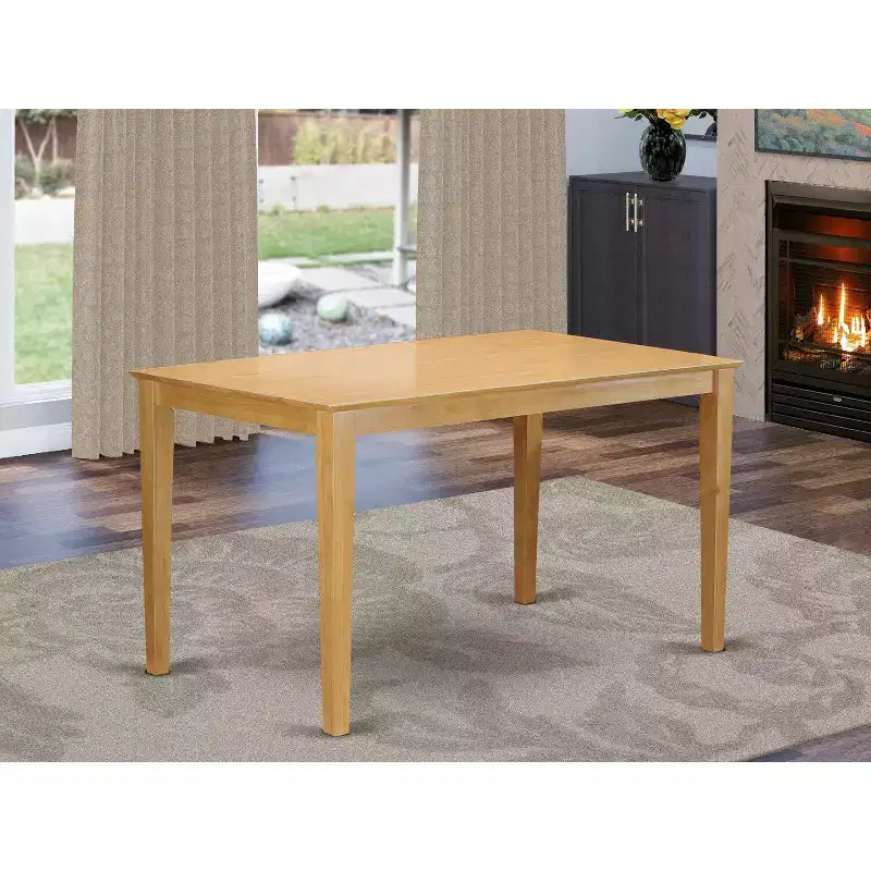 HomeStock Capri Bar Height Rectangle Dining Table Oak Finish