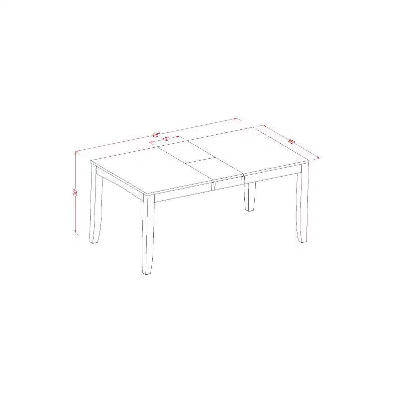 HomeStock Tavolo da pranzo rettangolare 36x66 con prolunga a farfalla