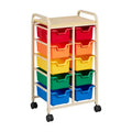 ECR4Kids Mobile Storage Organizer and Removable Plastic Bins, Kids Furniture