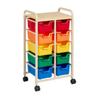 ECR4Kids Mobile Storage Organizer and Removable Plastic Bins, Kids Furniture