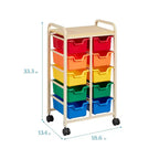 ECR4Kids Organizzatore Portaoggetti Mobile e Contenitori in Plastica Rimovibili, Mobili per Bambini