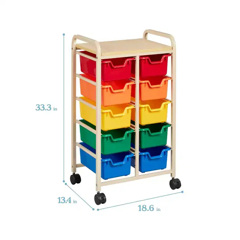 ECR4Kids Organizzatore Portaoggetti Mobile e Contenitori in Plastica Rimovibili, Mobili per Bambini