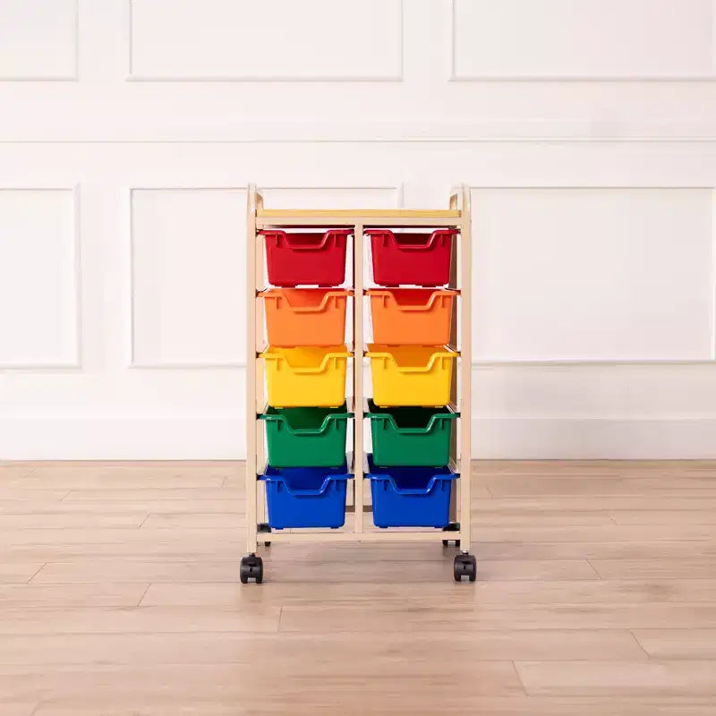 ECR4Kids Organizzatore Portaoggetti Mobile e Contenitori in Plastica Rimovibili, Mobili per Bambini