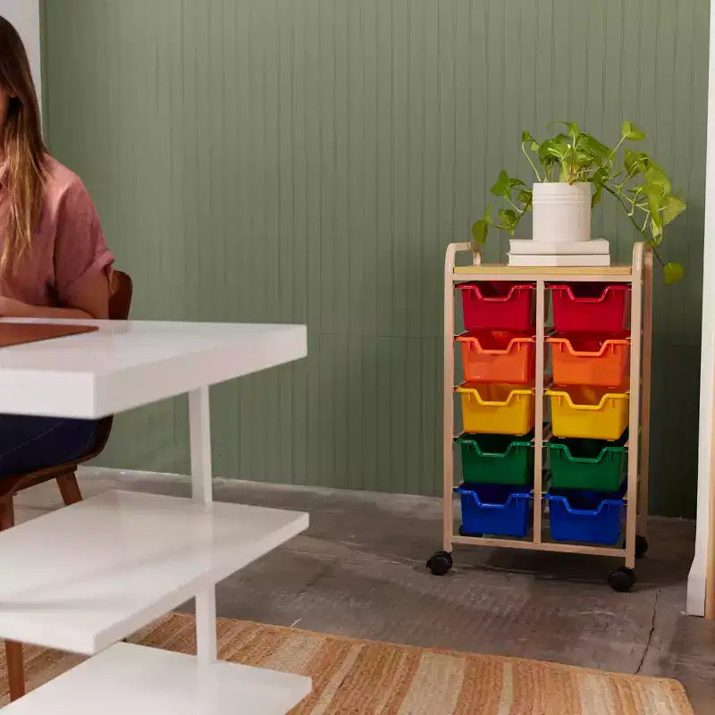 ECR4Kids Organizzatore Portaoggetti Mobile e Contenitori in Plastica Rimovibili, Mobili per Bambini