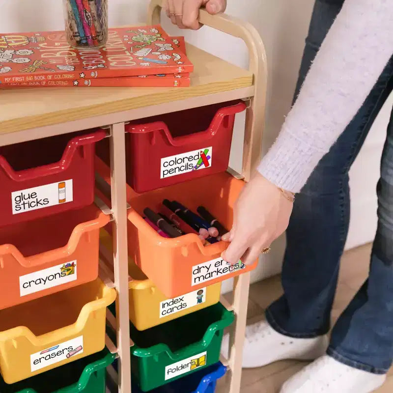 ECR4Kids Organizzatore Portaoggetti Mobile e Contenitori in Plastica Rimovibili, Mobili per Bambini
