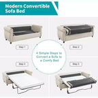 Mjkone Divano Letto Estraibile Queen Size, Divano Letto Convertibile 2-in-1 con Materasso in Memory Foam