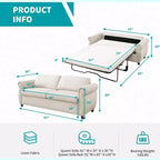 Mjkone Divano Letto Estraibile Queen Size, Divano Letto Convertibile 2-in-1 con Materasso in Memory Foam